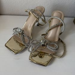 Gold And Silver Rhinestone Heels
