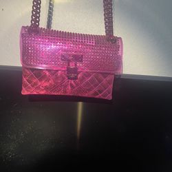 Kurt Geiger Pink Rhinestone Shoulder Bag 