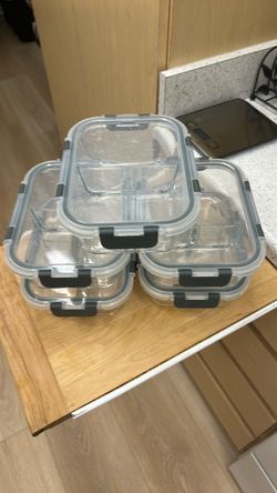 Meal Prep Containers with Locking Lids – Set of 5