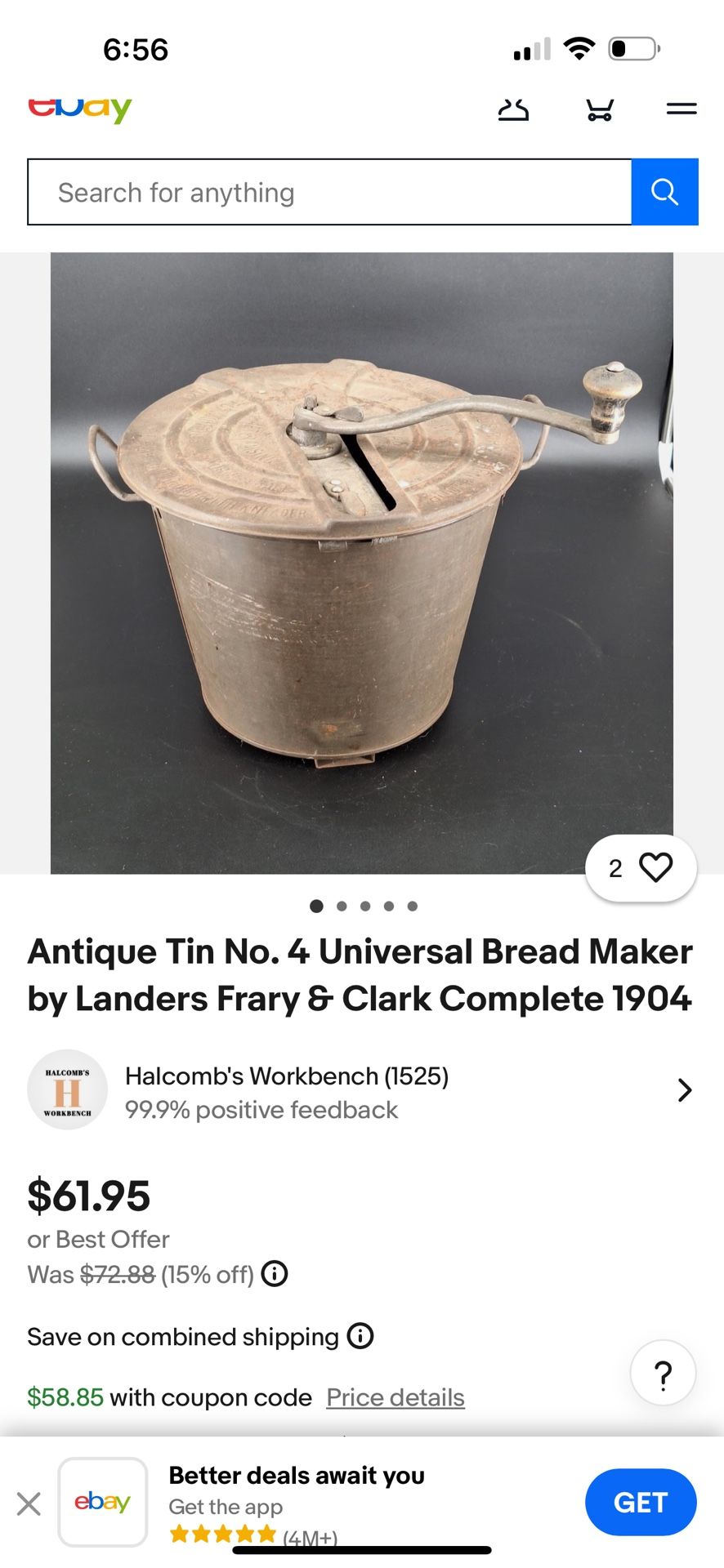 Antique Tin No.4 Bread Maker