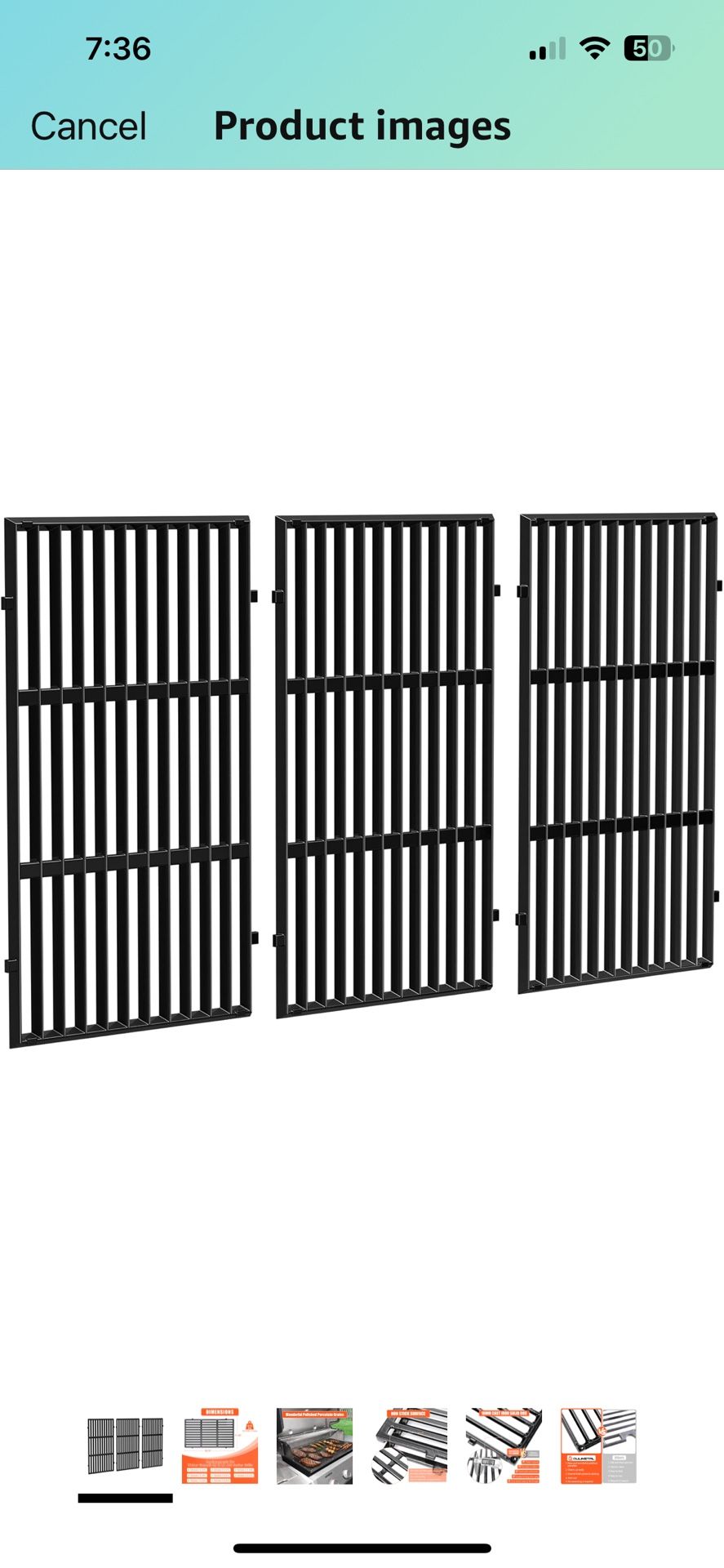 Weber Set of 3 Cast Iron Grill Grates New Genesis 2 series.