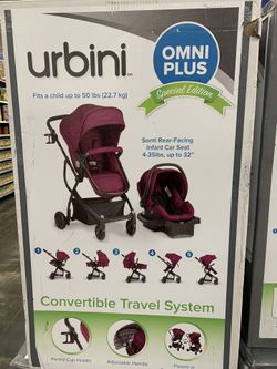 Urbini omni plus 3 in 1 top travel system red