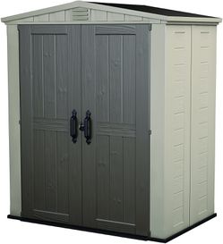 6x3 Outdoor Storage Shed Kit in Taupe Brown Home Garden Use