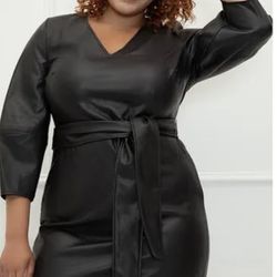 Eloquii Women’s Plus Size Leather Dress