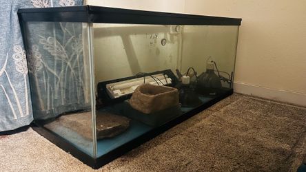 Reptile Tank 49in X 21in X 18in and Accessories
