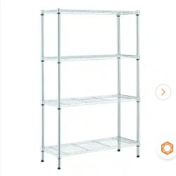 4-Tier Steel Wire Shelving Unit in Chrome