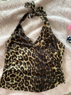 Cheetah print halter top