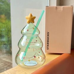 Starbucks Glass Christmas Tree Tumbler