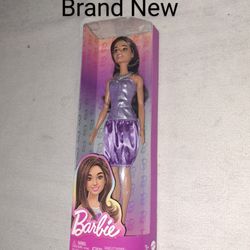 Brand New Barbie Fashionista Doll #234 In Sequined Purple Dress