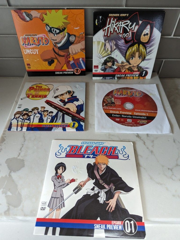 Shonen Jump's NARUTO Uncut DVD Episode 1 Sneak Preview Plus 4 Additional DVDs