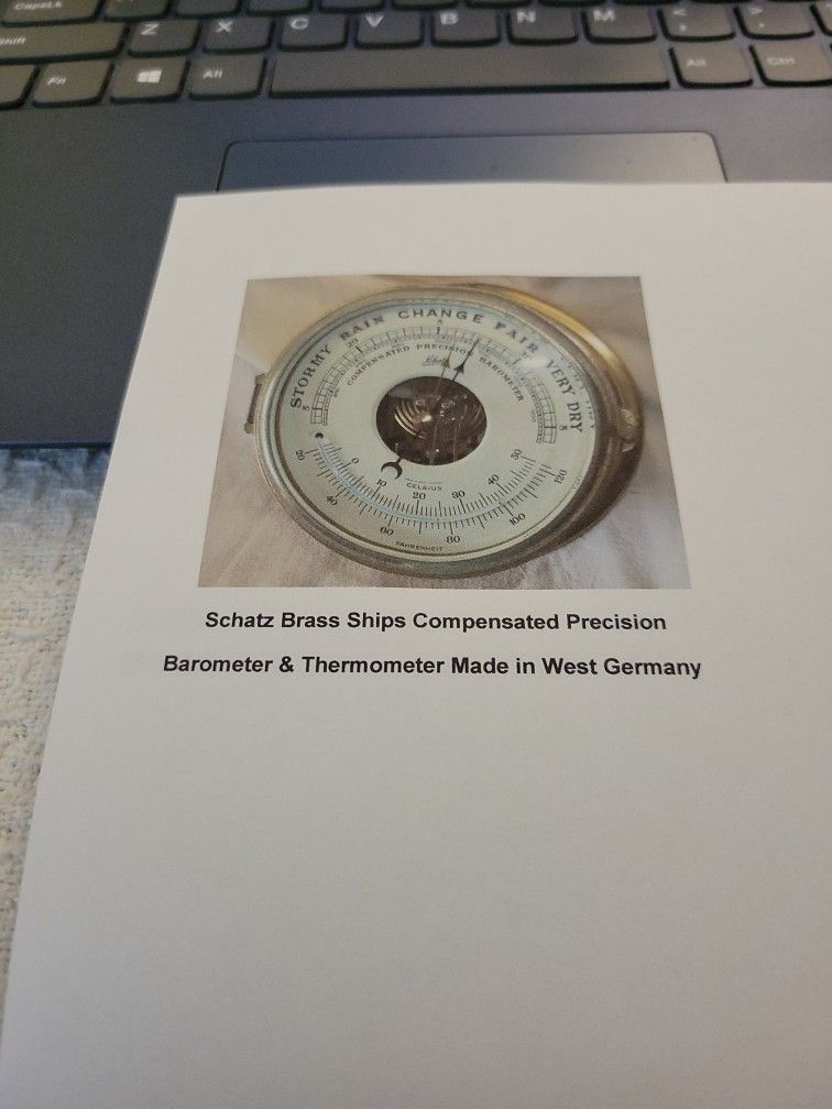 Schatz Compensated Precision Barometer And Thermometer