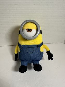Minions Plush Stuart Plastic One Eye Despicable Me Doll overalls Embroidered EC
