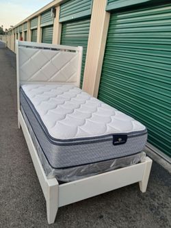 TWIN BED FRAME WITH BOX AND MATTRESS