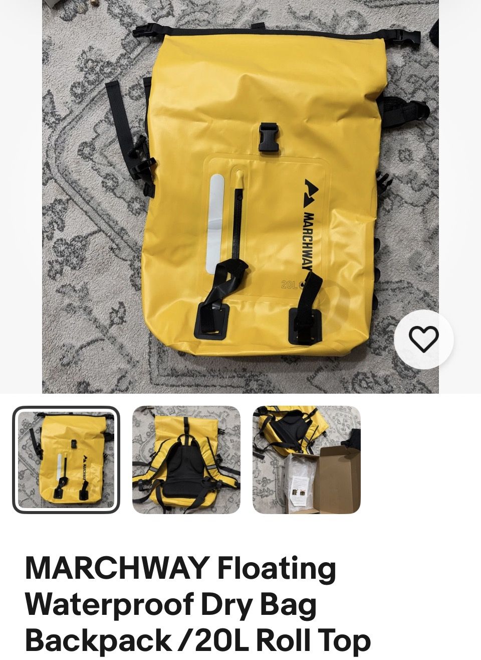 MARCHWAY Floating Waterproof Dry Bag Backpack /20L Roll Top