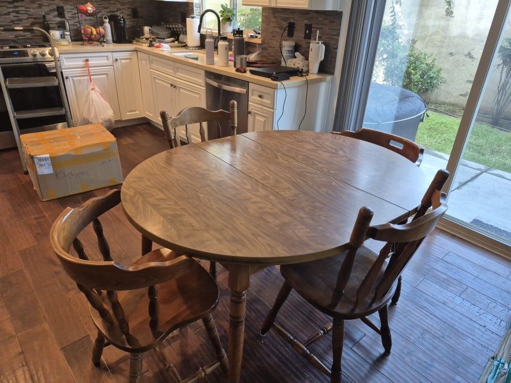  Dining Table Set, Wood, Vintage