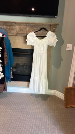 White Eyelet Dress-M