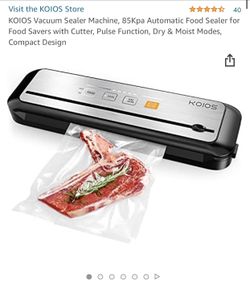  Vacuum Sealer Machine, 85Kpa Automatic Food Sealer for Food Savers with Cutter, Pulse Function, Dry & Moist Modes, Compact Design