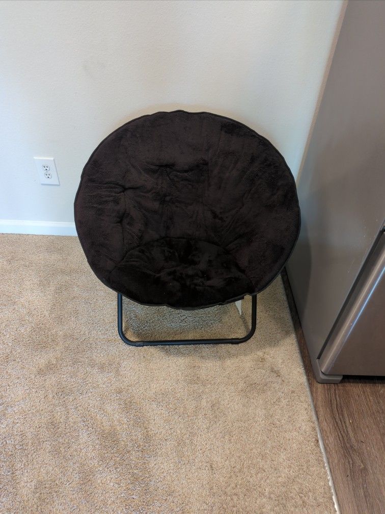 Mainstays Black Plush Saucer Chair 