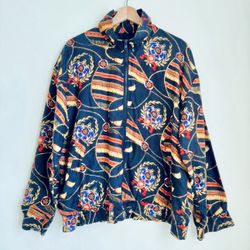 Vintage 100% Silk BOGARI Yacht Jacket Size 3XL 