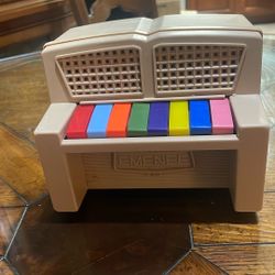 VINTAGE 1966 EMENEE 'MUSIC MITE' TOY BATTERY ORGAN WITH BOX! COLOR CODED KEYS!
