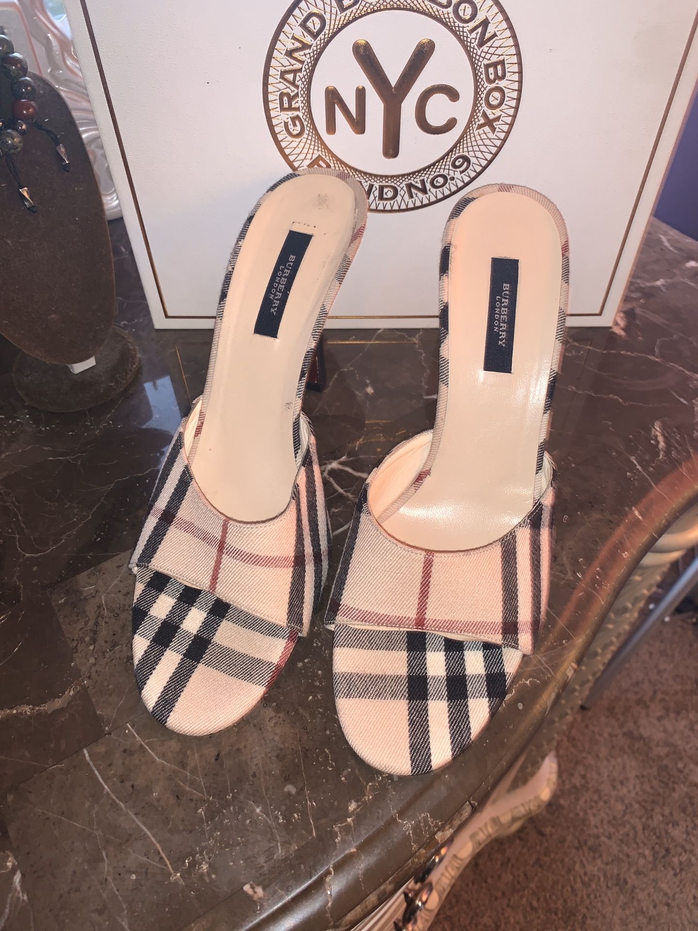 Burberry slip on heels