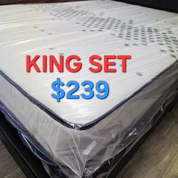 Brand New  King Set $239 >> Mattress And Box Spring
