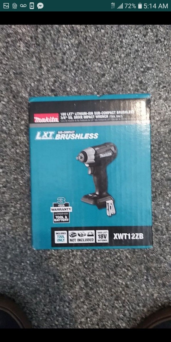 Makita lithium-ion Sub-Compact brushless 3/8 Square Drive impact wrench tool only brand new in the box