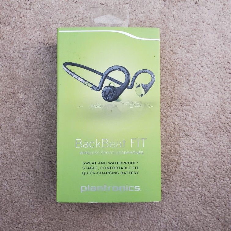 New Sealed Plantronics BackBeat FIT Wireless Bluetooth Headphones - Waterproof Earbuds with On-Ear Controls for Running and Workout