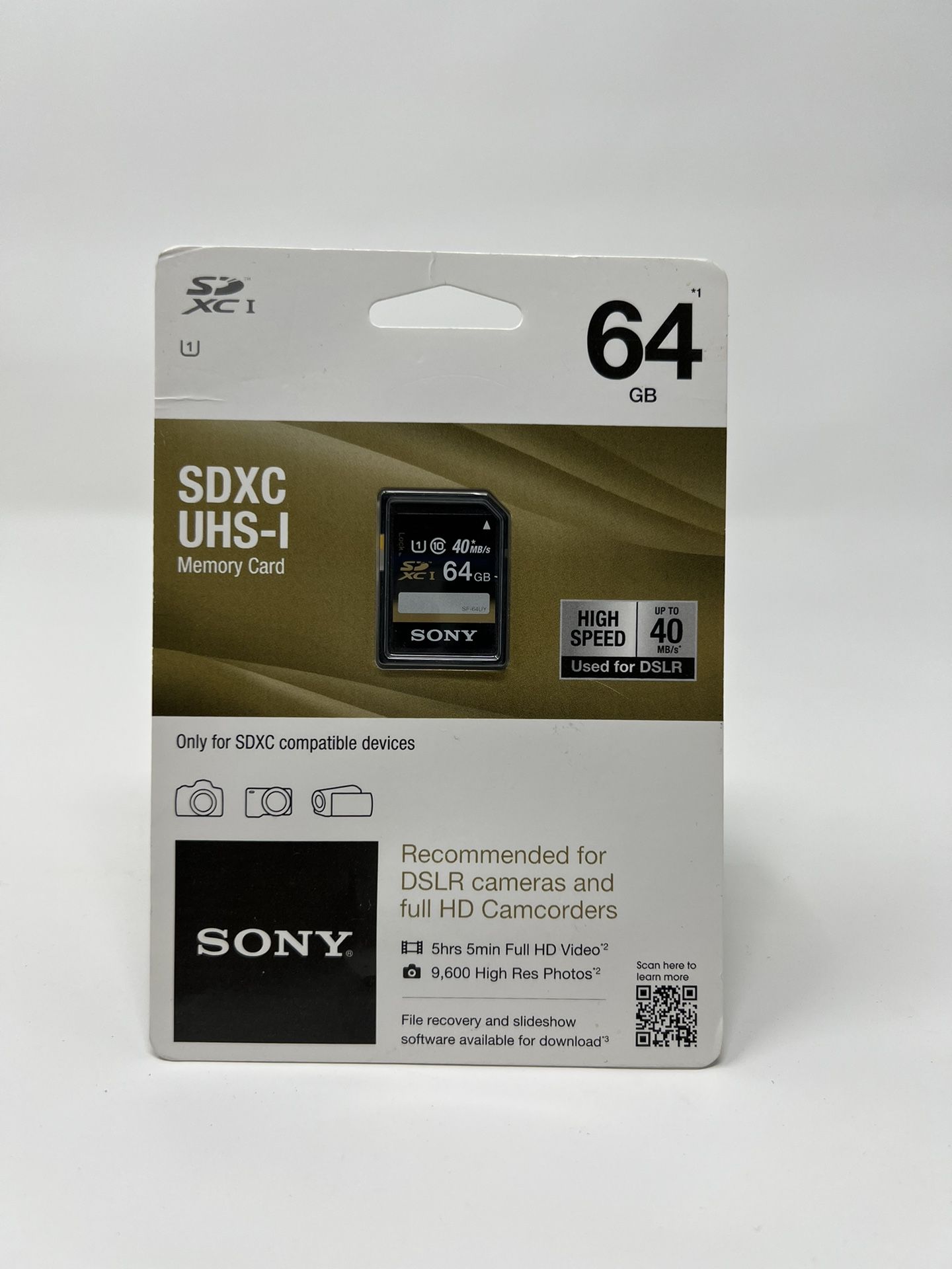 Sony 64GB SDXC UHS-I Class 10 Camera Memory Card SF64UY/TQMN