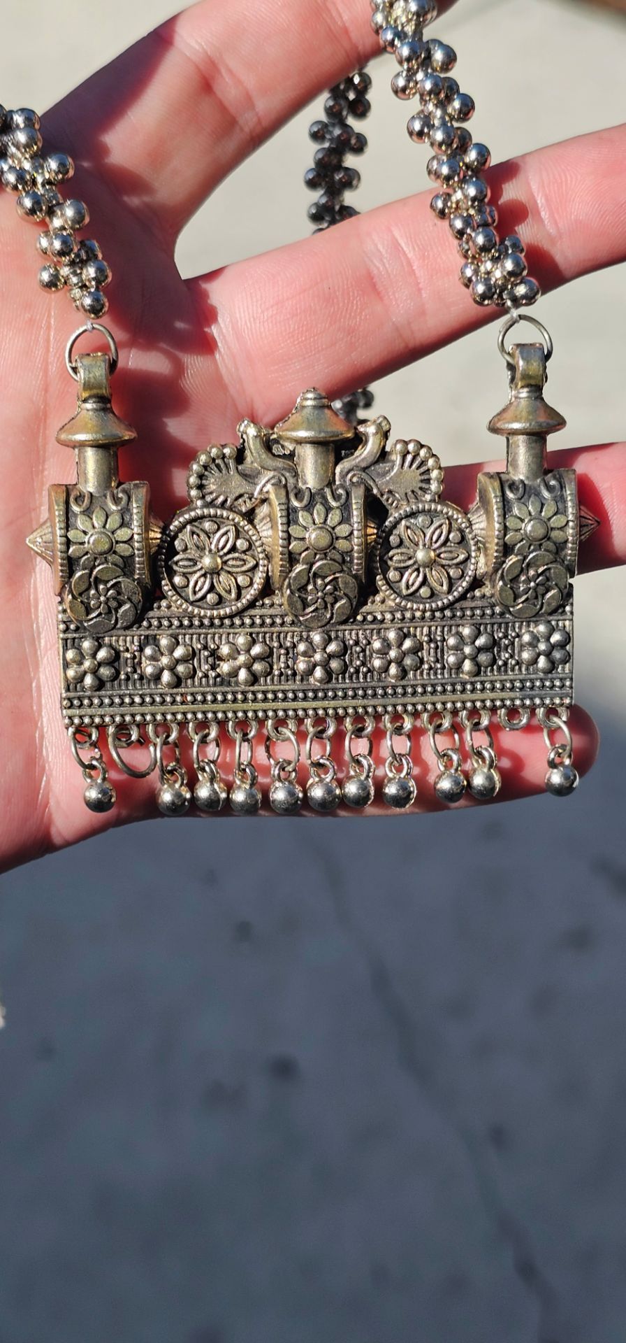 Indian Necklace Vintage Brass Ethnic Jewelry