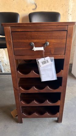 Dark Oak Wood Wine Rack