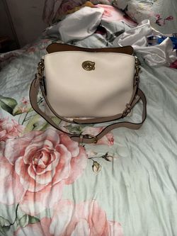Coach Willow Cream Shoulder Bag with Gold Accents