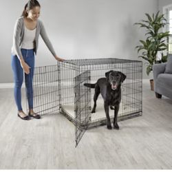 2-Door Folding Dog Crate, 43.2" L X 28.5" W X 30.7" H