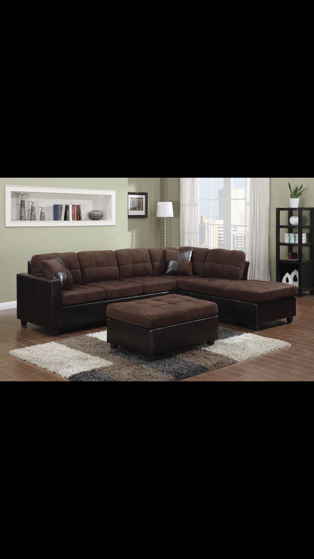 Beautiful new sectional sofa & ottoman only 799$!!!