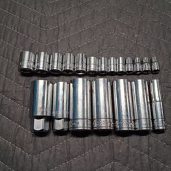Mix Durabilt & Crew Line Chrome Metric & Standard Socket Set 3/8 & 1/4" Drive