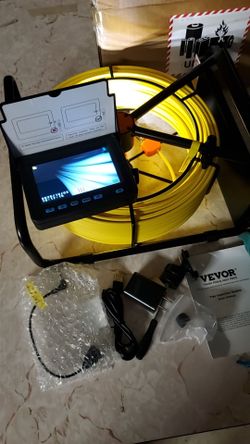 Sewer Camera 100FT/30M Pipe Inspection Borescope Endoscope Camera with Light 12 LEDs 4.3" IPS Screen 22MM Plumbing Snake