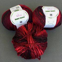 Lot of 3 KnitPal Ombre Encore Soft Multicolor Variegated 100% Acrylic Bulky Yarn