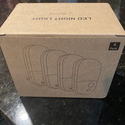 New - 4 Pack Plug In Soft Warm White Motion Sensor Dimmable & Adjustable Brightness LED Night Light - 3 Boxes Available