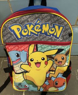 used Kids Pokemon Pikachu Backpack Book Bag cute - good condition