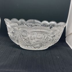 Vintage Cut Crystal Serving Bowl 