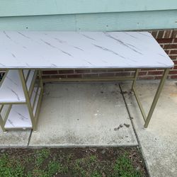 Metal Office Desk 43 Inch with 2 Tier Storage Space / Gaming Desk