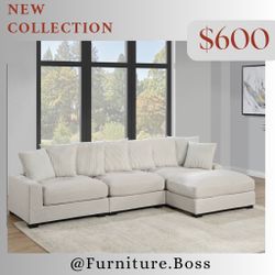 Beige Sectional Sofa - Living Room Furniture - Modern Styles