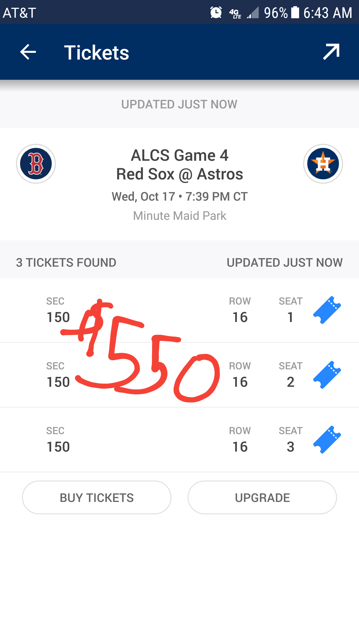 Astros Tickets Wed Home Game 2!!!!
