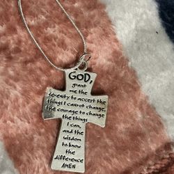 Serenity Prayer Cross Necklace