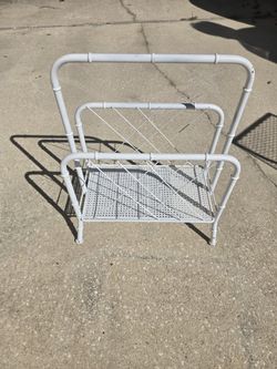 Small Metal Or Iron Bamboo Look Garden Boho Magazine Rack