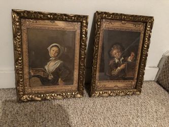 Vintage picture in frames boy (girl pic is sold)
