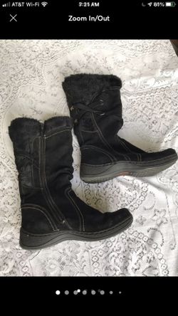 Naturalizer Black Suede Furs Women’s Boots. Size 8.