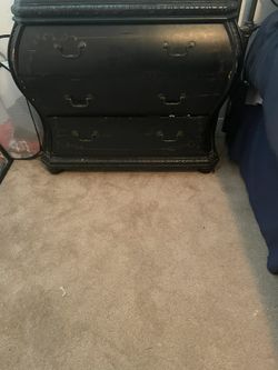 Two All Wood Black Dressers.