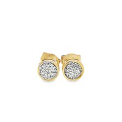 10k Yellow Gold Diamond Round Cut Earrings 0.06 ctw