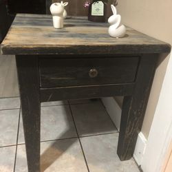 Rustic table with drawer